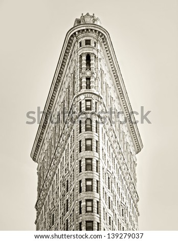NEW YORK, NY, USA - MAY 6: Flat Iron building, built in 1902 is of the first skyscrapers ever built, taken on May 6, 2012 in New York City, United States.