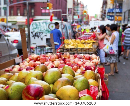 Chinatown Fruit Market In New York City