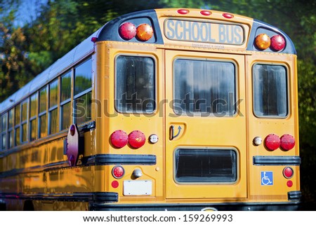 Yellow School Bus With Blue Sky