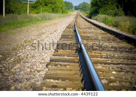 Train tracks running away into the distance