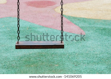 Iron swing for children in the park fun concept