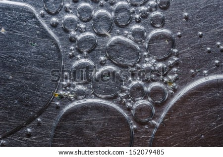 Water drops in aluminium wall background abstract concept