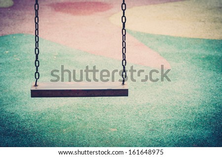 Iron swing for children in the park fun concept