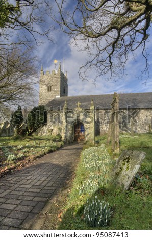 A typical english countryside Church. This one is located in the village of St. Dennis in cornwall. The church is situated on top of a hill overlooking the village and has views over Goss Moor.