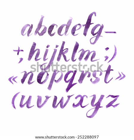 Modern Vector Watercolor Alphabet Hand drawn letters written by brush Painted Alphabet Modern Vector Watercolor Alphabet Hand drawn letters written by brush Painted Alphabet