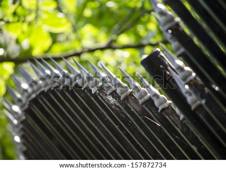 metal fence close up