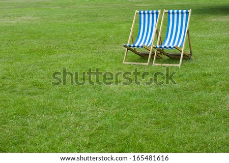 Lawn chairs in the park