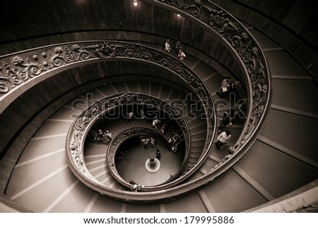 VATICAN - MAY 27 : Spiral stairs of the Vatican Museums in Vatican on MAY 27, 2012 in Rome, Italy.