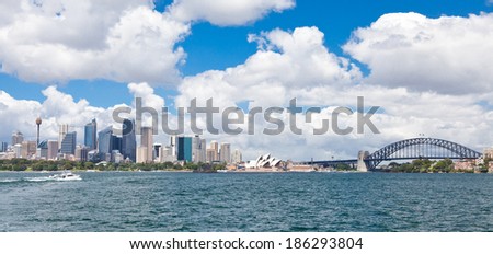 Sydney Harbour Panorama - View from the south-eastern pylon containing the tourist lookout towards the CBD and the Opera House