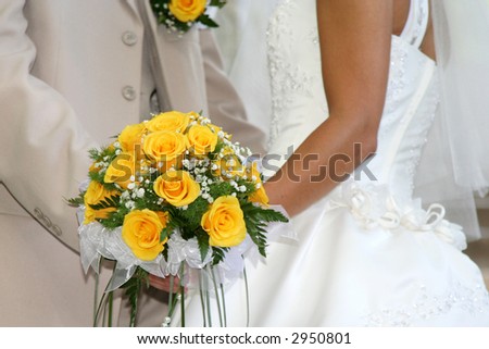 stock photo Wedding Bouquet From Yellow Roses 2