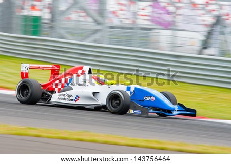 MOSCOW - JUNE 23: Jake Dennis of Fortec Motorsports team (GBR) race at Formula Renault 2.0 race at World Series by Renault in Moscow Raceway on June 23, 2013 in Moscow