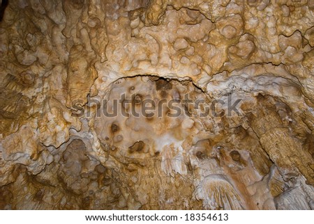 Wall texture in a cave Emine-bair-hosar , Chatyrdag plateau, Crimea, Ukraine