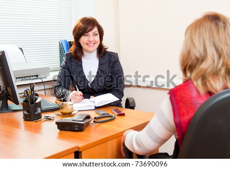 Business woman meets with a colleague on business