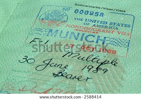 US visa in german passport