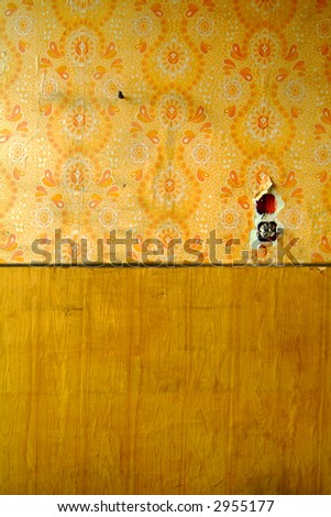 old wallpapers in an abandoned office building