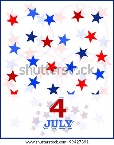 Usa holiday on July vector card