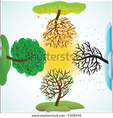 stock vector : Change of seasons of year. Vector illustration stock vector : Change of seasons of year. Vector illustration
