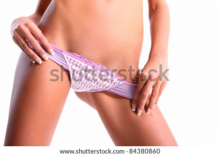 stock photo girl taking off panties