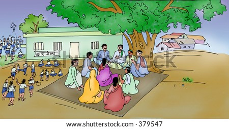 Parent meeting in indian rural village school. - Stock Image - Everypixel