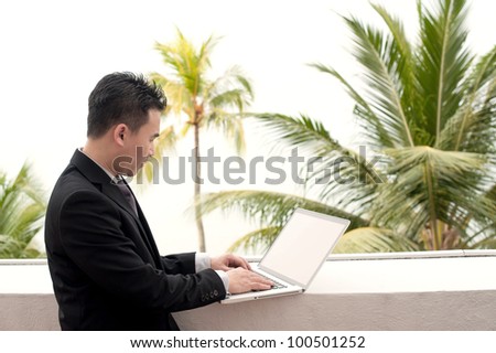 Asian Business Man in a tropical country