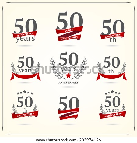 50 years anniversary icons collection 50 years anniversary icons collection