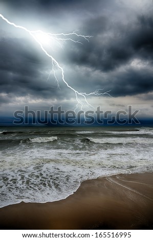 Storm on the sea after a rain. HDR image