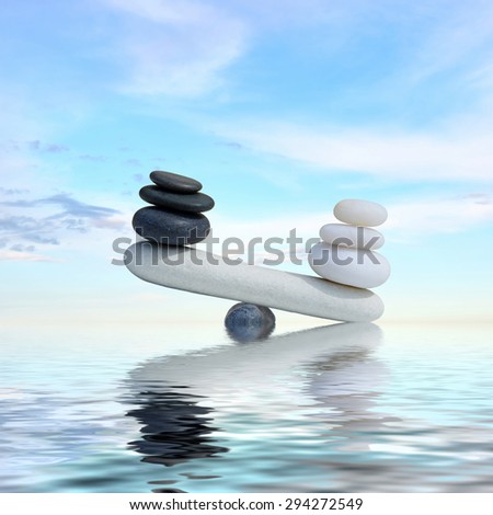 Zen concept background-The balance between the black and white zen stones