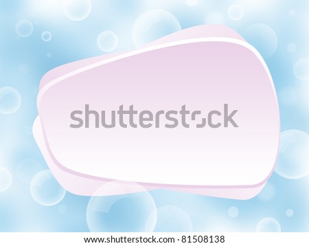 Soap bubbles from blue background with copy space