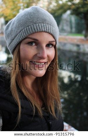 Woman smiling into camera