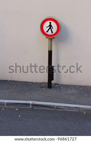 Pedestrian Walkway Sign on A Road