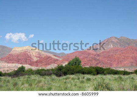 A colourful scene from the mountains in northern Argentina