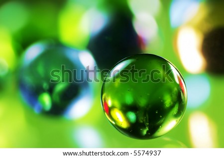 Green glass spheres