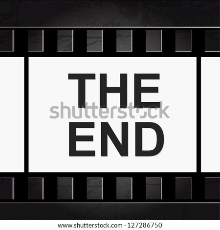 Old filmstrip. Movie ending frame.
