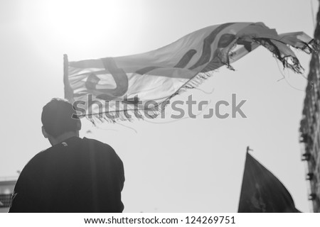 LOS ANGELES CALIFORNIA NOVEMBER 18 Shiite muslims in the parade of the Ashura festival on November 18 2012 in Los Angeles California LOS ANGELES CALIFORNIA NOVEMBER 18 Shiite muslims in the parade of the Ashura festival on November 18 2012 in Los Angeles California