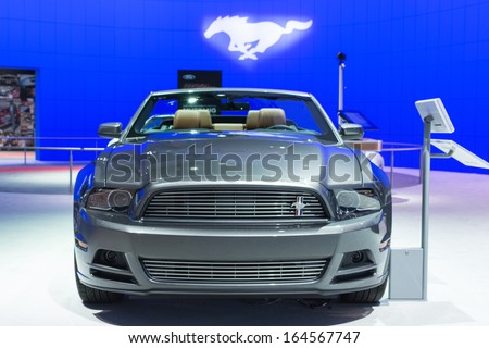 LOS ANGELES, CA. NOVEMBER 20:Ford Mustang convertible car on display at the LA Auto Show LA Auto Show at the L.A. Convention Center on November 20, 2013 in Los Angeles, CA