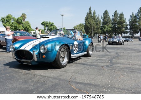 LOS ANGELES, CALIFORNIA - USA - JUNE 8, 2014: Shelby Cobra 427 on exhibition at the annual event Supercar Sunday Ferrari Day on June 8, 2014 in Los Angeles, USA.