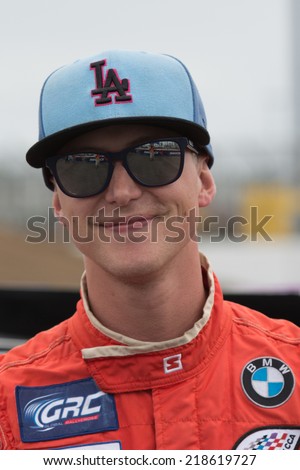 San Pedro, CA - SEP 20: Geoff Sykes rally driver at the Red Bull GRC Global Ralleycross in San Pedro, CA on September 20, 2014.