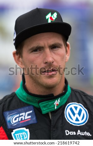 San Pedro, CA - SEP 20: Scott Speed rally driver at the Red Bull GRC Global Ralleycross in San Pedro, CA on September 20, 2014.