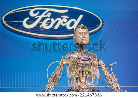Anaheim, CA - October 3, 2014: Hank Ford Robot at the Orange County International Auto Show in Anaheim, CA.