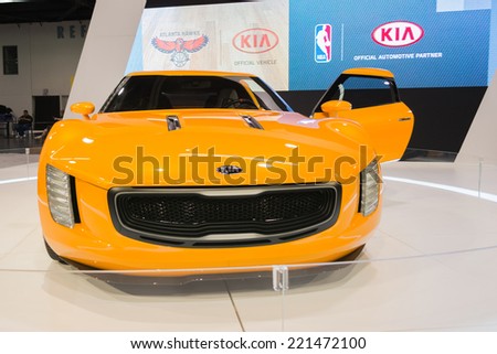 Anaheim, CA - October 3, 2014: 2015 Kia GT4 Stinger at the Orange County International Auto Show in Anaheim, CA.