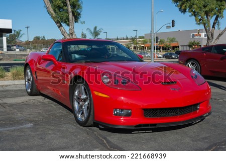 Woodland Hills, CA - October 5, 2014: Chevrolet Corvette Z06 at the Super Car Sunday Corvette in Woodland Hills, CA.