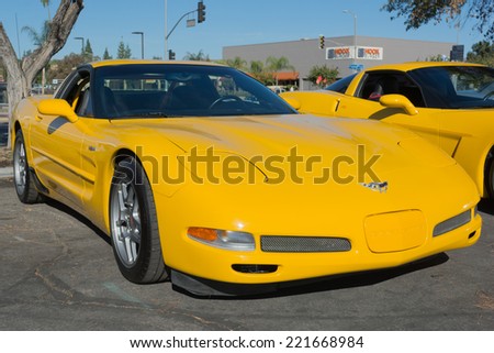 Woodland Hills, CA - October 5, 2014: Chevrolet Corvette C5 at the Super Car Sunday Corvette in Woodland Hills, CA.