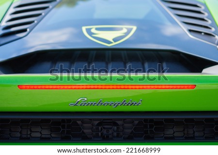 Woodland Hills, CA - October 5, 2014: Lamborghini Huracan LP610 at the Super Car Sunday Corvette in Woodland Hills, CA.