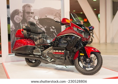 Long Beach, CA - November 13, 2014: Honda Gold Wing 2015 motorcycle on display at the International Motorcycle Show