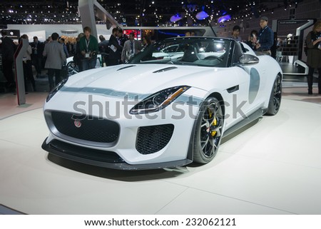 Los Angeles, CA - November 19, 2014: Jaguar Project 7 car 2016 on display on display at the LA  Auto Show