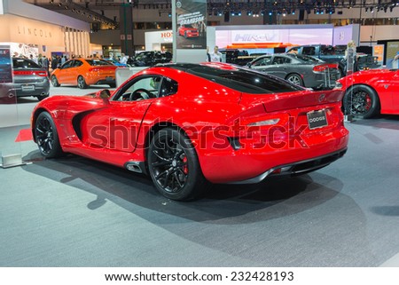 Los Angeles, CA - November 19, 2014: Dodge Viper on display on display at the LA Auto Show