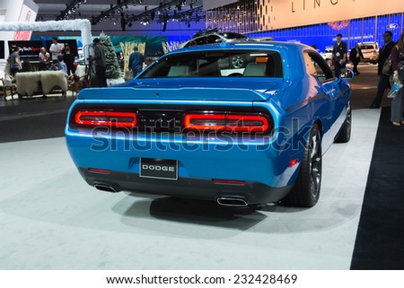 Los Angeles, CA - November 19, 2014: Dodge Challenger 2015 on dlisplay on display at the LA Auto Show