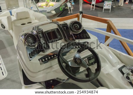 Los Angeles, California, USA - February 19, 2015 -Boat panel  at the Progressive Los Angeles Boat Show in L.A. Convention Center.
