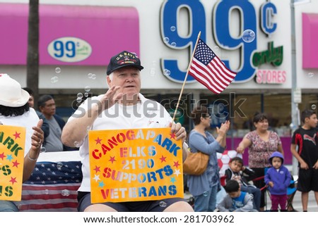 Canoga Park, CA, USA - May 25, 2015: US Navy veteran during Memorial Day Parade