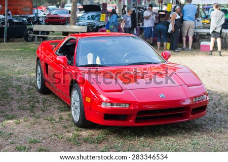 Woodland Hills, CA, USA - May 30, 2015: Acura NSX car on display during 12th Annual LAPD Car Show & Safety Fair.